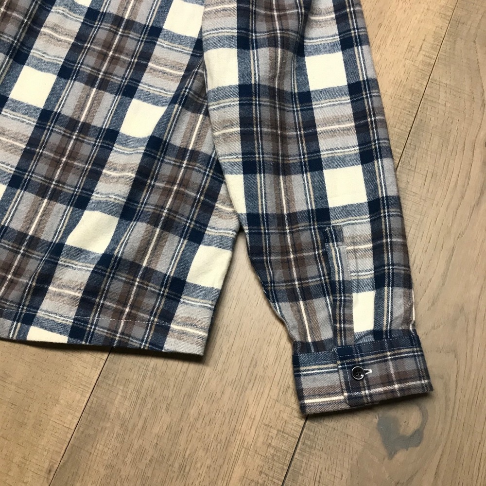 L.L. Bean Hoodie Womens Size 1X Scotch Plaid Flannel Shirt Relaxed Full Zip - Picture 7 of 12